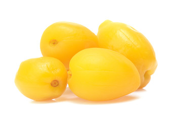 peach halves isolated on white background