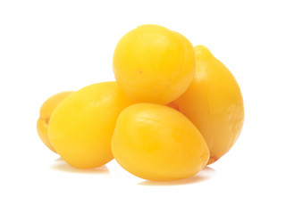 peach halves isolated on white background