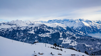 Fototapeta premium Winter in the swiss alps, Switzerland