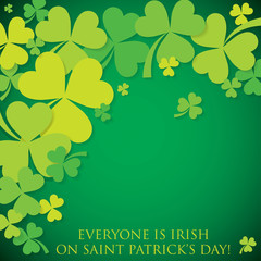 Shamrock clover St Patricks Day card in vector format.