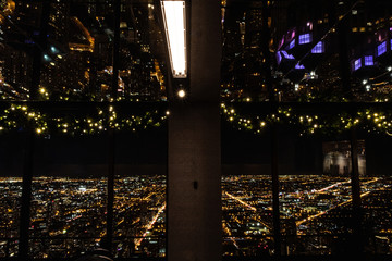 Chicago's Downtown Aerial View at night