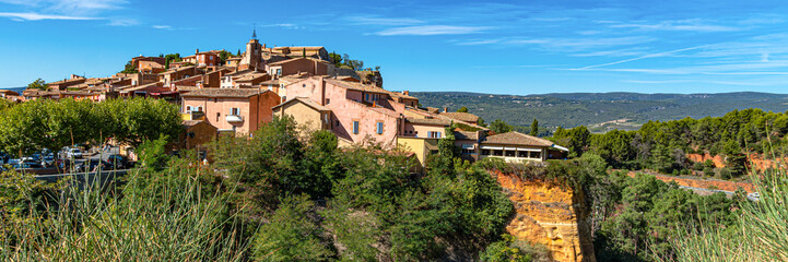 Roussillon village. One of the most impressive villages in France - obrazy, fototapety, plakaty