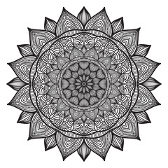 Abstract mandala graphic design decorative elements isolated on white color background for ancient geometric concepts