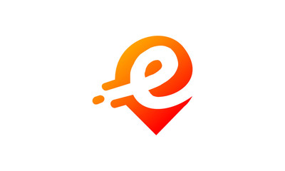 logo letter E location vector 