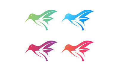 logo vector leaf bird fly