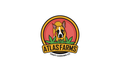 logo atlas farms natural dog organic vector