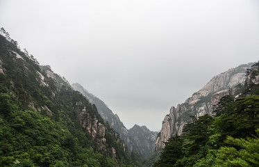 Yellow Mountains.Mount Huangshan.A mountain range in southern Anhui province in eastern China.
