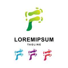 Colorful Letter F with Liquid Logo Design