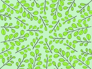 seamless floral pattern. green leaves. suitable for wallpaper etc.