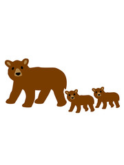 familie braunbär 2 kinder mama papa geschwister liebe grizzly bär schwarzbär natur wildtier wildnis teddy silhouette clipart eisbär süß niedlich baby gemalt
