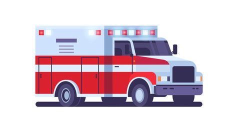 modern ambulance car with emergency sign medical transport healthcare medicine concept flat horizontal vector illustration