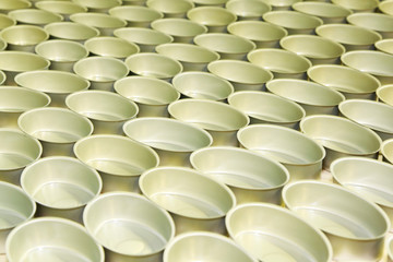 Background of multiple sealed food cans