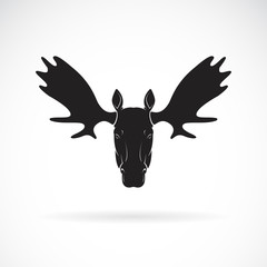 Vector of moose deer head design on white background., Wild Animals. Easy editable layered vector illustration.