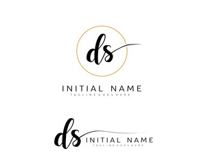 D S DS Initial handwriting logo vector. Hand lettering for designs.