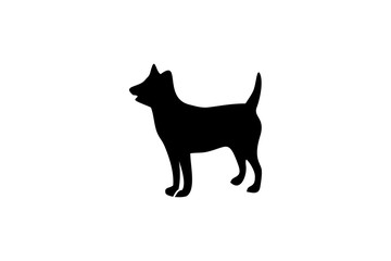 dog silhouette isolated vector icon