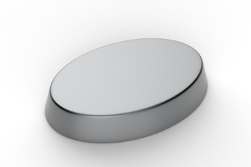 Blank paper weight for branding and promotion. 3d render illustration.