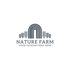 Nature Farm logo designs, N logo vector, stock vector