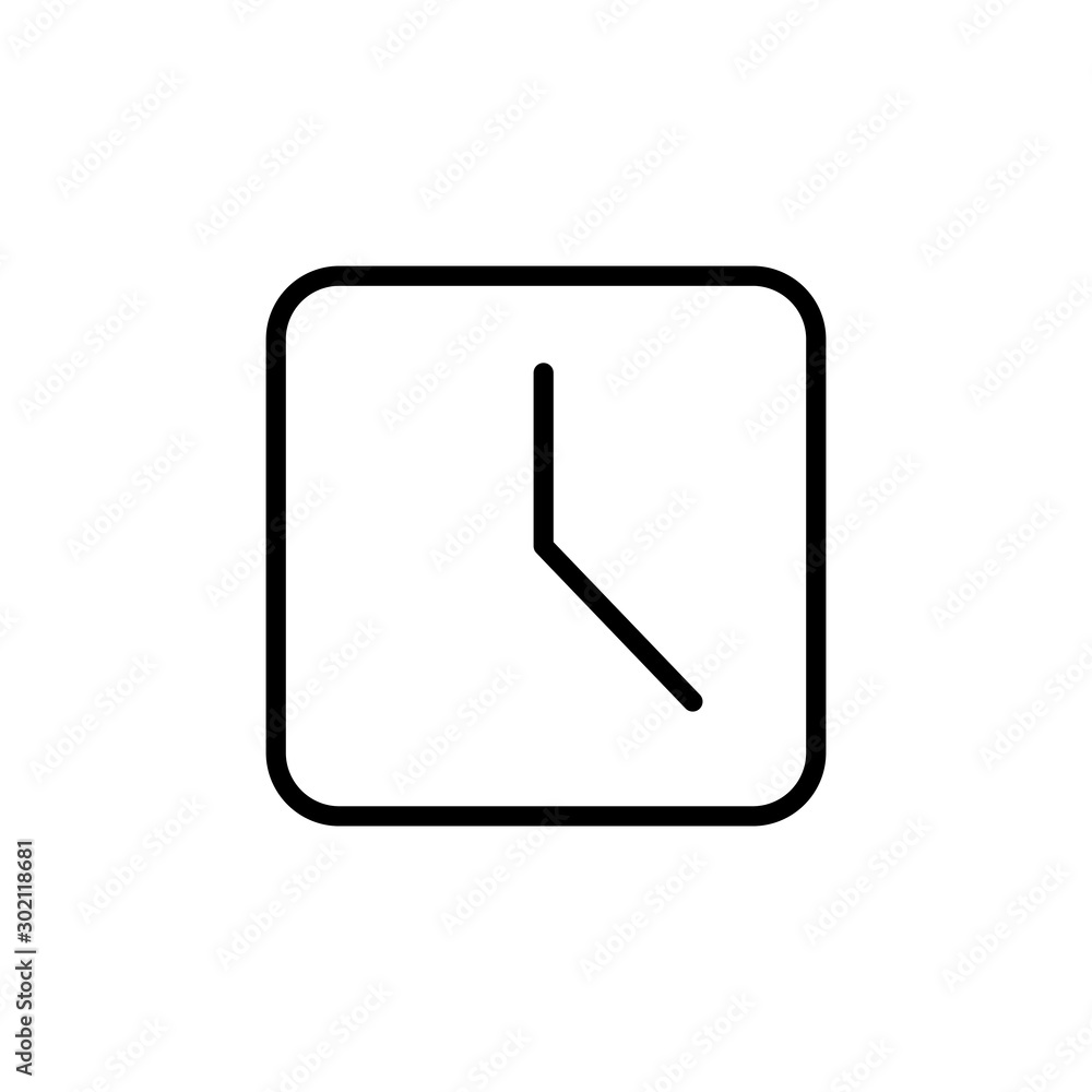 Poster simple clock line icon.