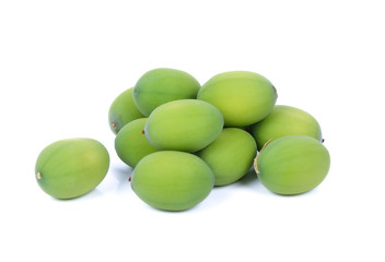  Lotus seeds green on white background