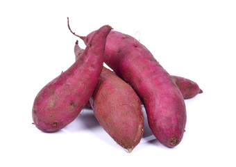 Purple Colored Sweet Potato on White background