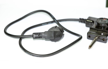 Power outlet isolated on white background  connector usb