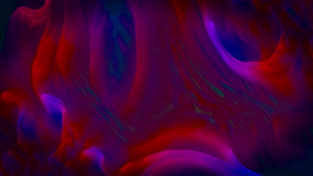 Organic colorful background with watery flow, beautiful blending colors within interlocking waves, abstract patterns, seamless looping computer generated animation.