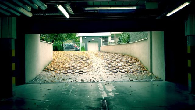 Garage Door Close - stock video
Garage roller door closing from the top to the bottom with autumn leaves background. Part4