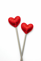 Two love magic wands. Valentine's Day concept.