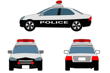 パトカー1縁取り © まんもす