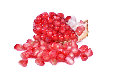 Pomegranate fruit isolated on the white background