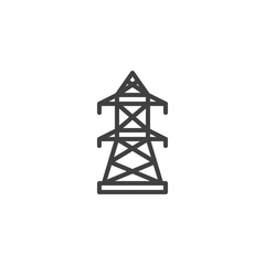 Electric tower line icon. linear style sign for mobile concept and web design. High voltage tower outline vector icon. Symbol, logo illustration. Vector graphics