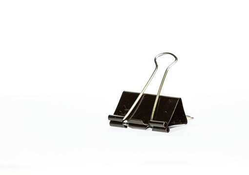 Paper clip black color  isolated on white background