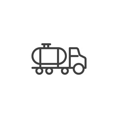 Petroleum tank truck line icon. linear style sign for mobile concept and web design. Oil tank truck outline vector icon. Symbol, logo illustration. Vector graphics