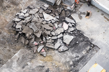 breaking out asphalt