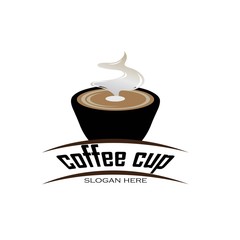 Vintage vector coffee logo and label. Coffee logo template. Caffeine logotype. Retro vintage insignia. Retro coffee badge. Vector illustration