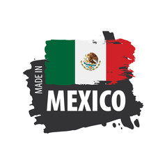 Mexican flag, vector illustration on a white background