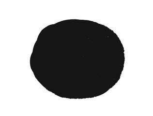 Black watercolor circle isolated on white background