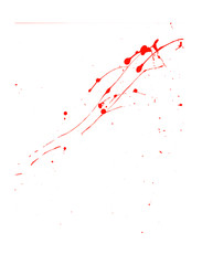 Abstract isolated red brush. Red paint splash isolated on white background