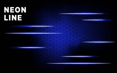 modern blue abstract neon line background On Hexagon Texture, Technology Concept,Digital Template,can be used in cover design, poster, flyer, book design, social media template,vector illustration.