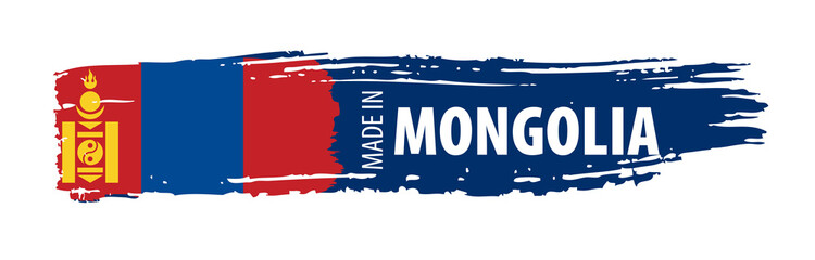 Mongolia flag, vector illustration on a white background