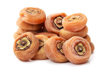 dried persimmon on white background 