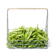 Fresh peas isolated on white background 