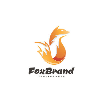 Modern Gradient Fox Tail Logo Illustration