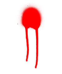 Red paint stain isolated on white background
