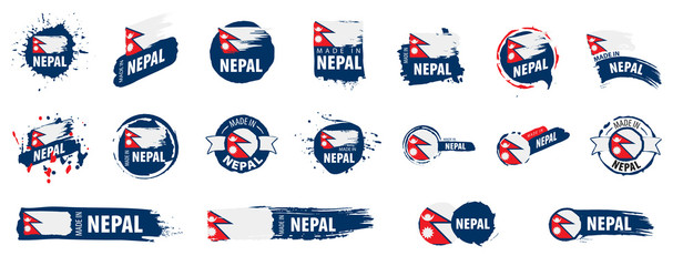 Nepal flag, vector illustration on a white background