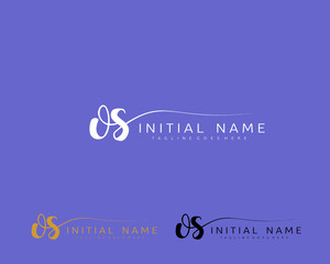 O S OS Initial handwriting logo vector. Hand lettering for designs.