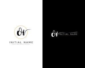 O I OI Initial handwriting logo vector. Hand lettering for designs.