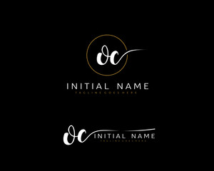O C OC Initial handwriting logo vector. Hand lettering for designs.