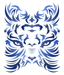 Tiger Abstract Beast Tatto style tribal vector illustration.