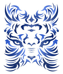 Tiger Abstract Beast Tatto style tribal vector illustration.